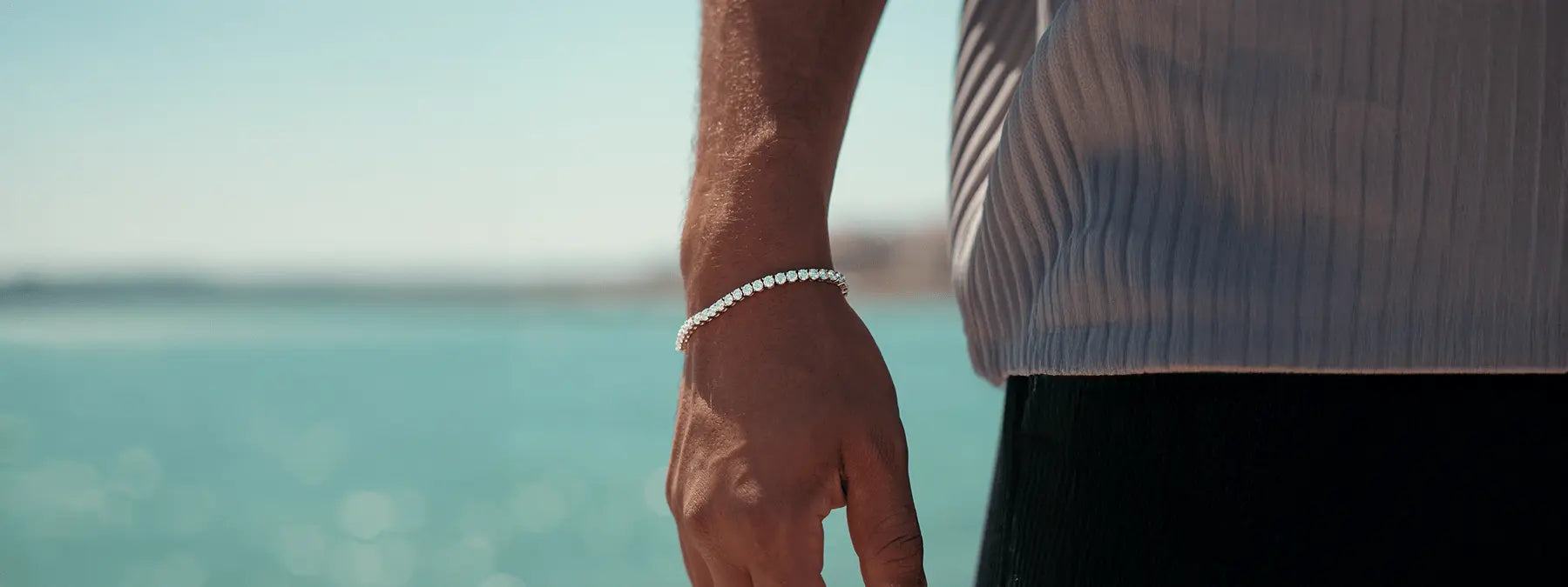 Moissanite Tennis Bracelet Chain VVS Silver Passes diamond tester lab grown