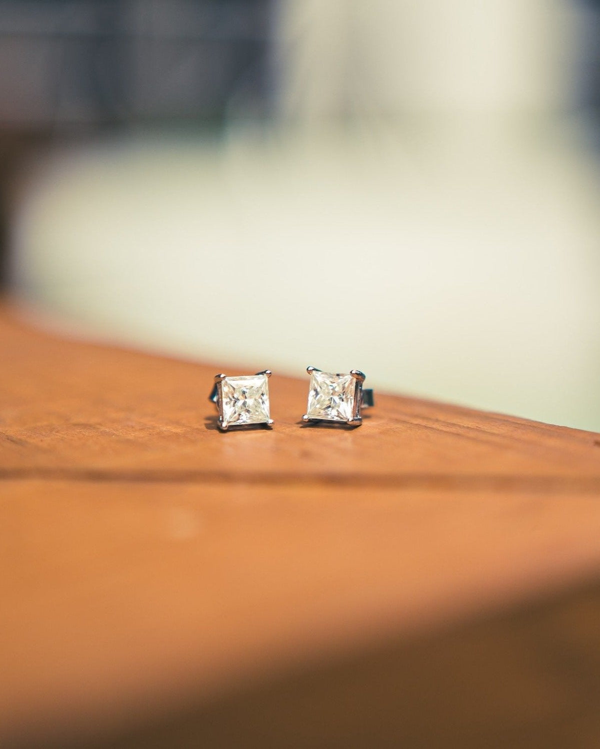 6MM Square Moissanite Earrings