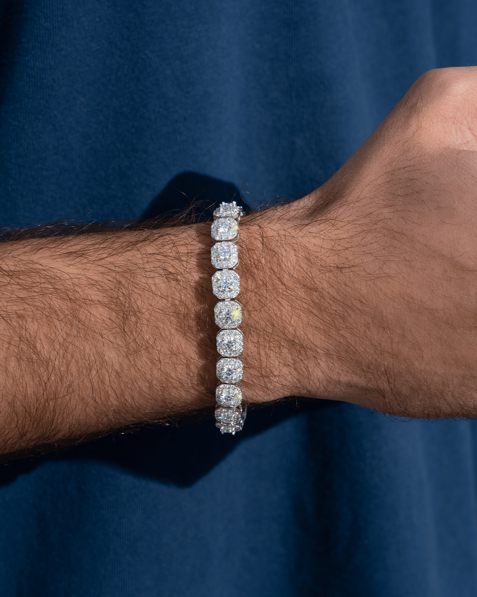 8mm Moissanite Cluster Bracelet