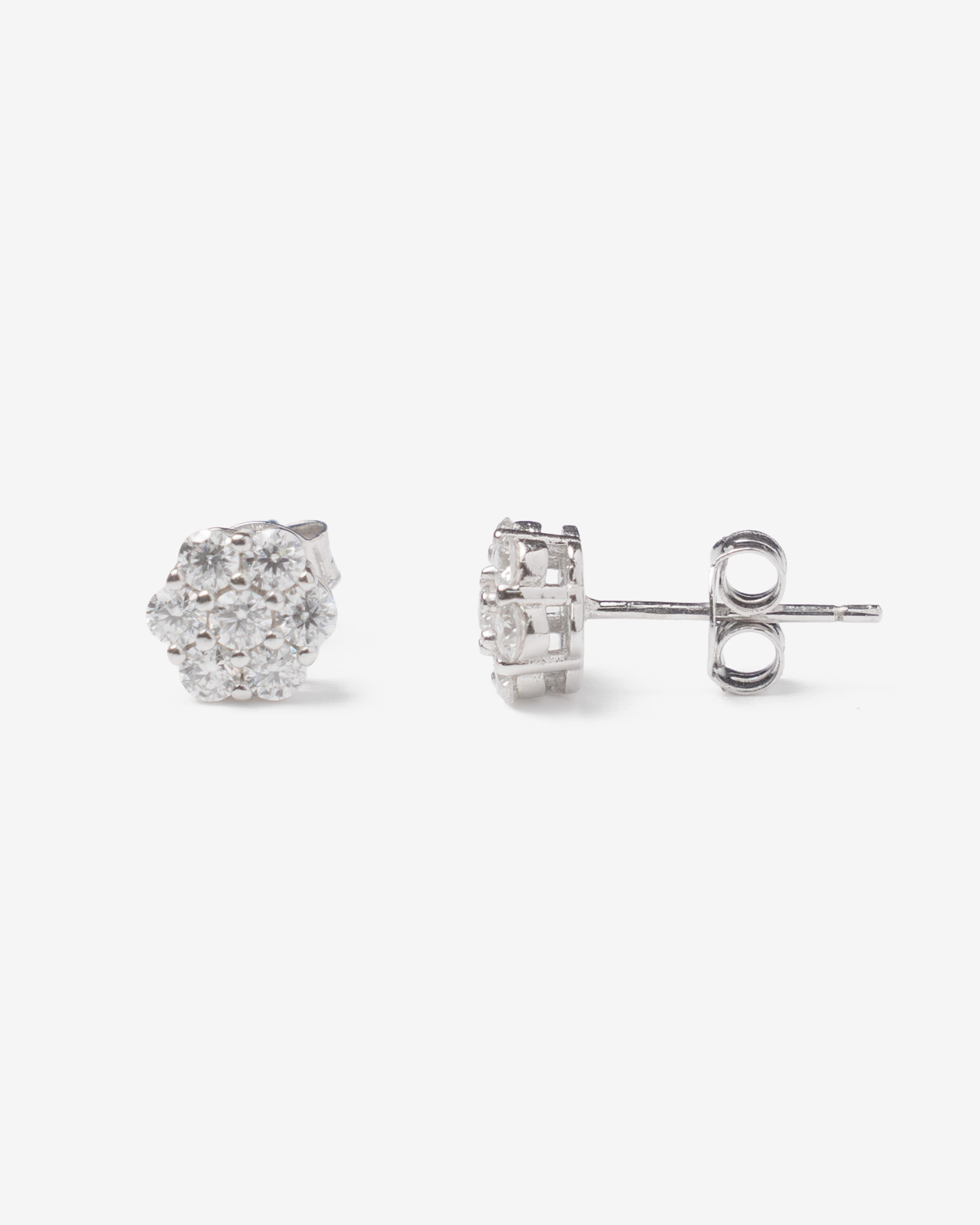 6MM Floral Moissanite Earrings