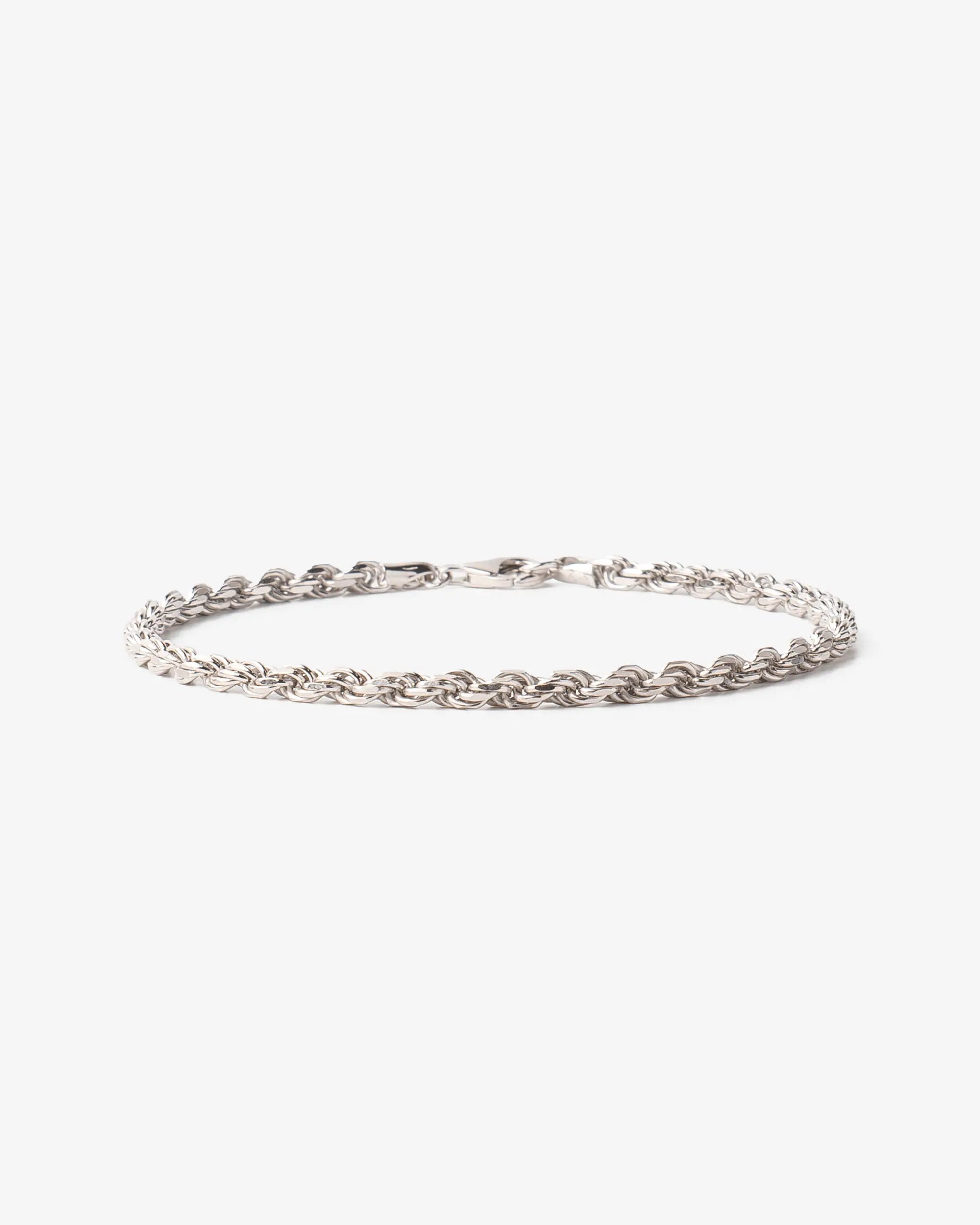 3MM Silver Rope Bracelet Yaluum