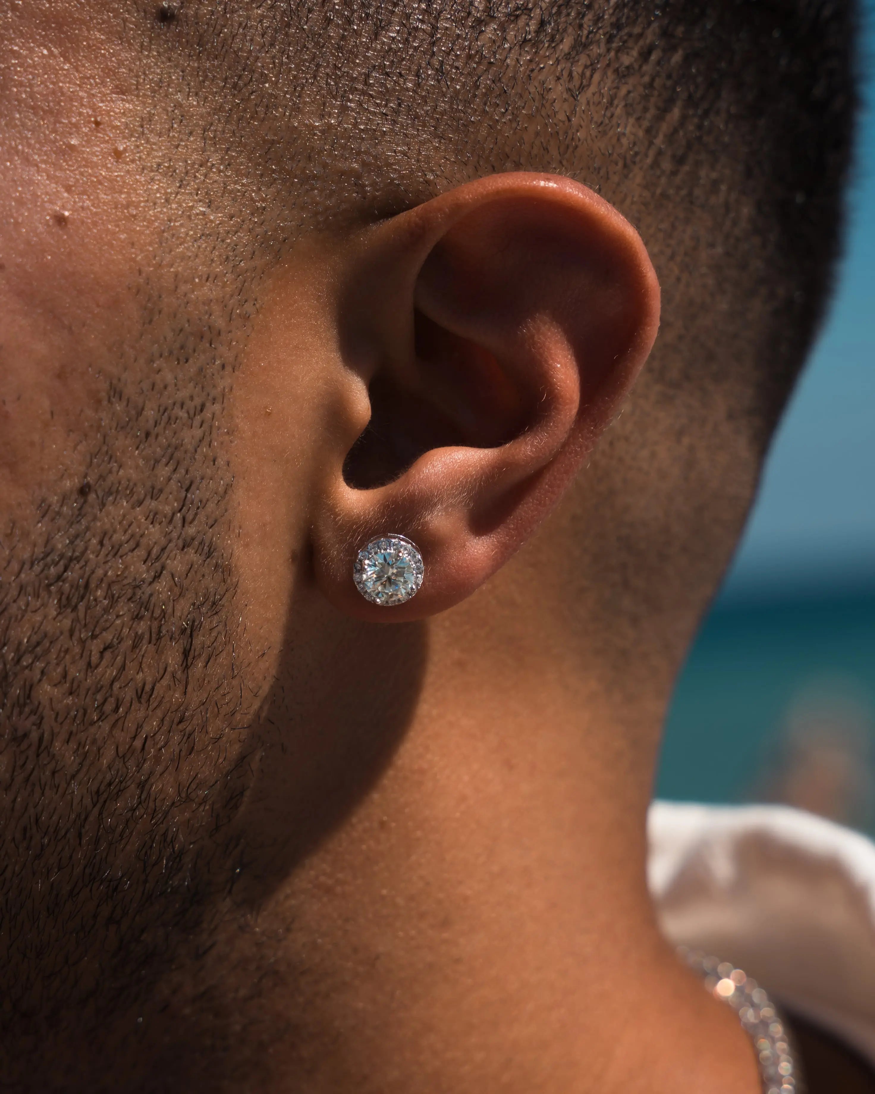 6MM Halo Moissanite Earrings yaluum