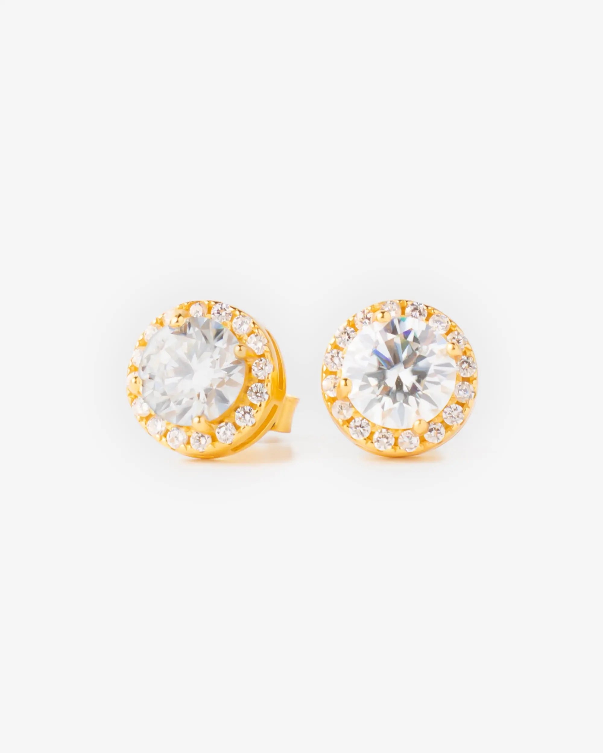 6MM Halo Moissanite Earrings yaluum