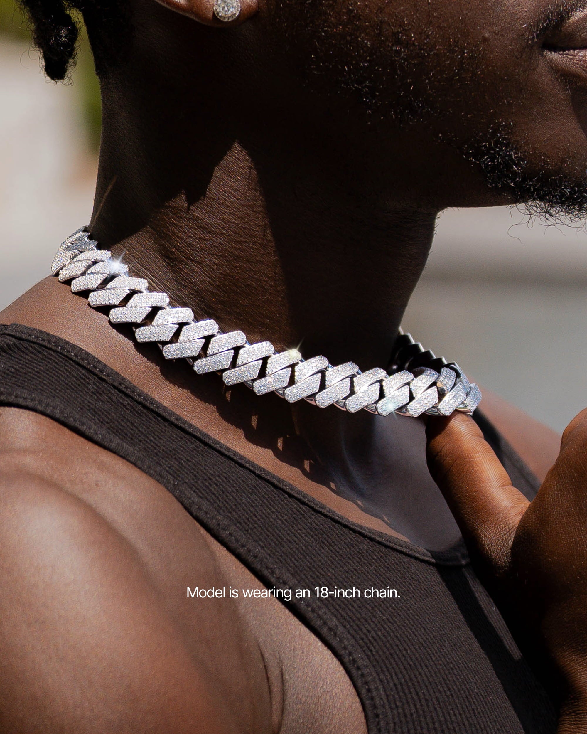 20MM Moissanite Prong Link Chain