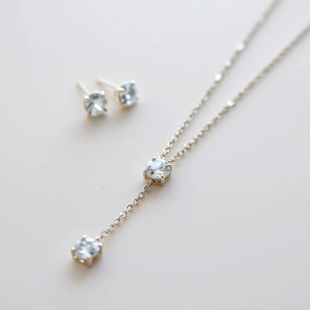 Moissanite tennis chain with bright, faceted stones draped on a neutral surface