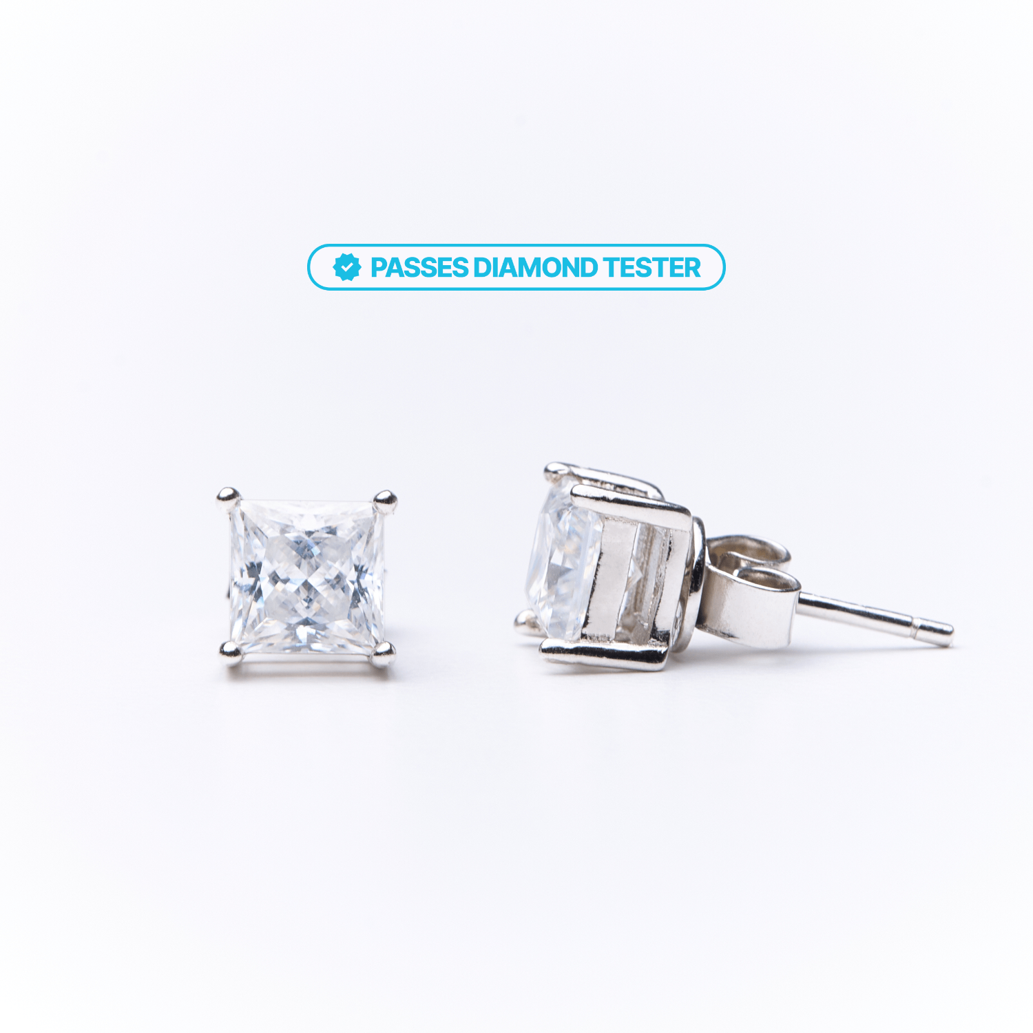 6MM Square Moissanite Earrings