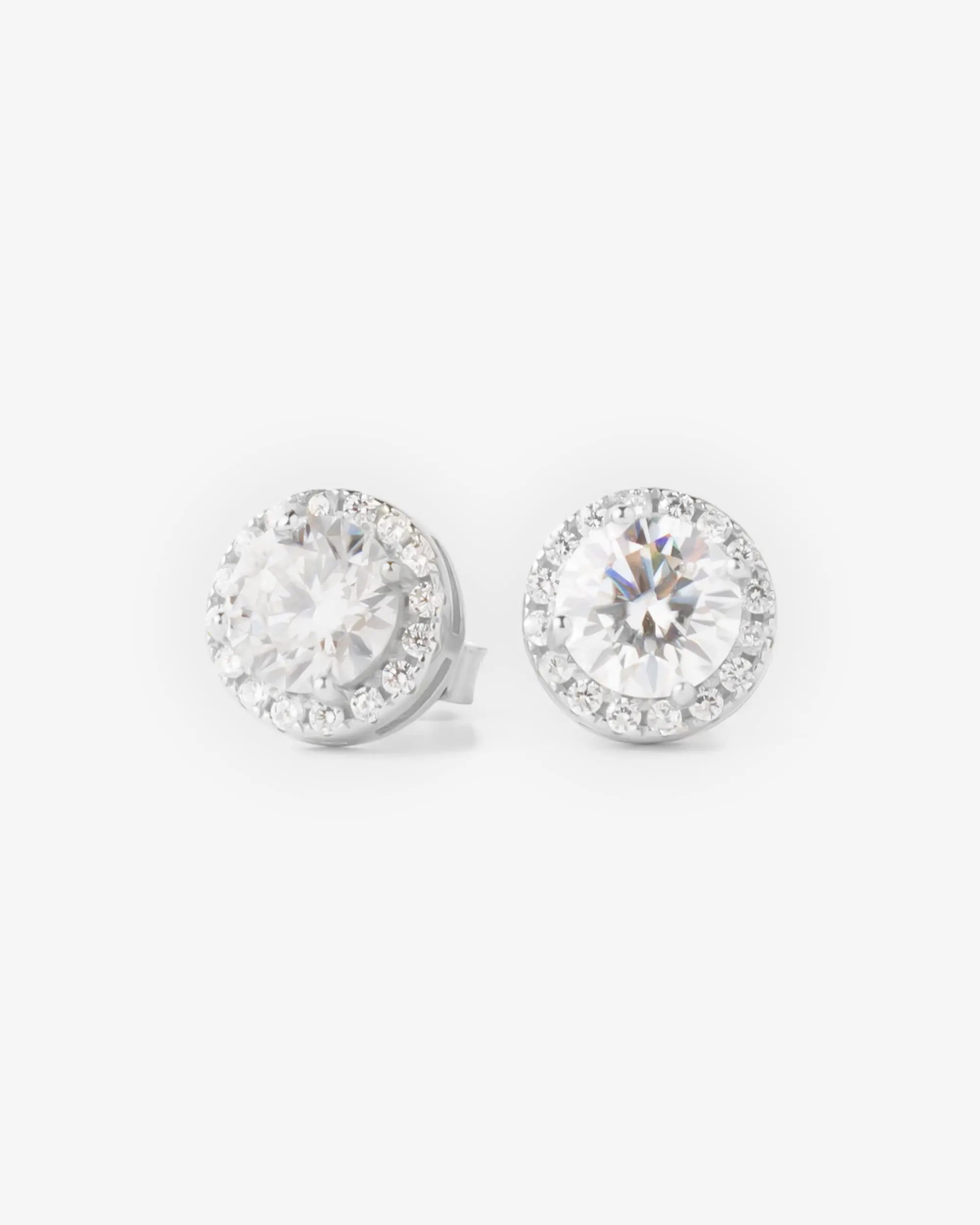 6MM Halo Moissanite Earrings yaluum