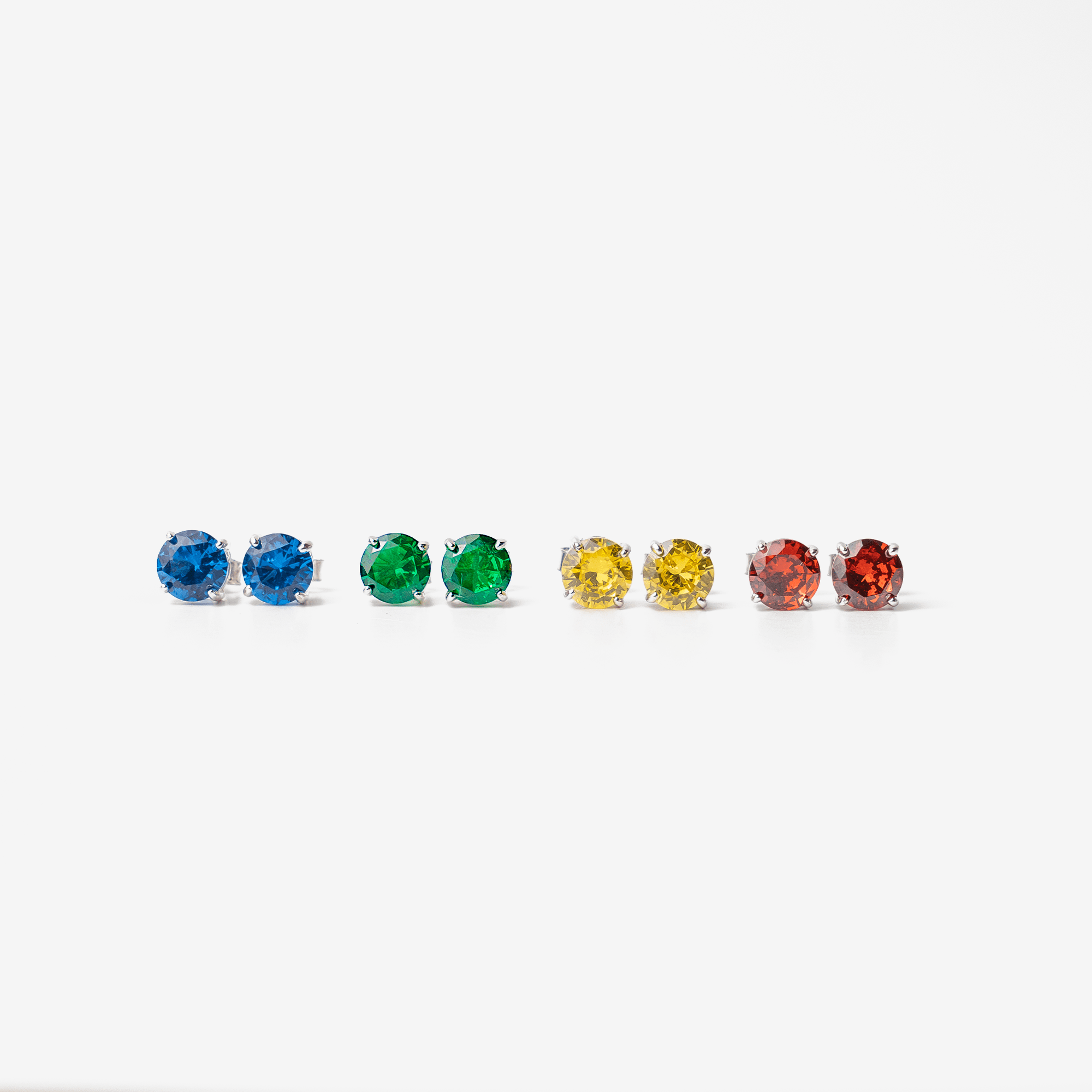 6MM Colored Gemstone Earrings