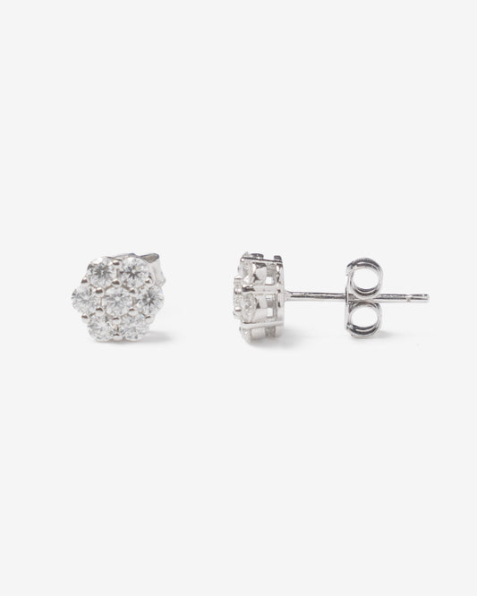 6MM Floral Moissanite Earrings