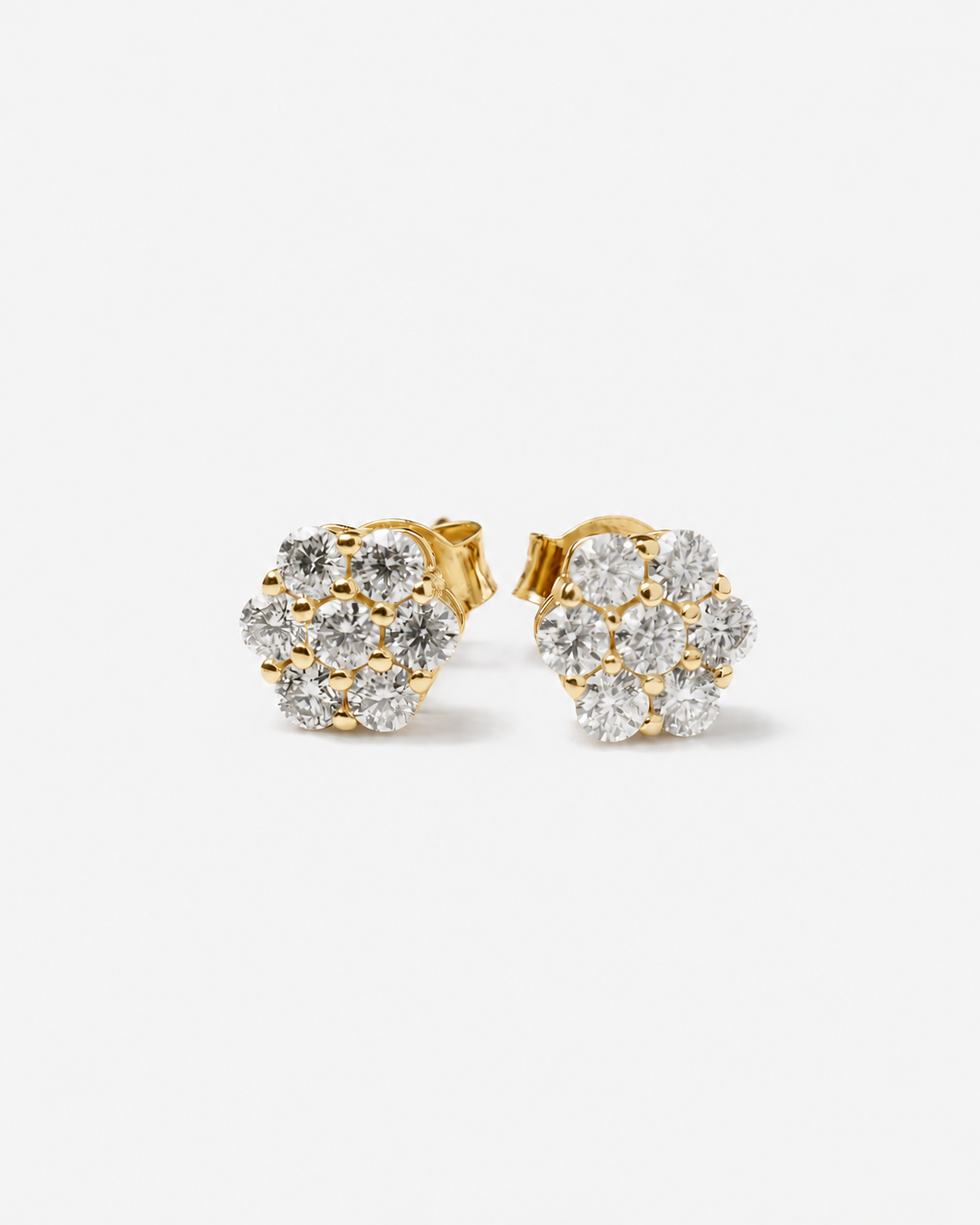 6MM Floral Moissanite Earrings