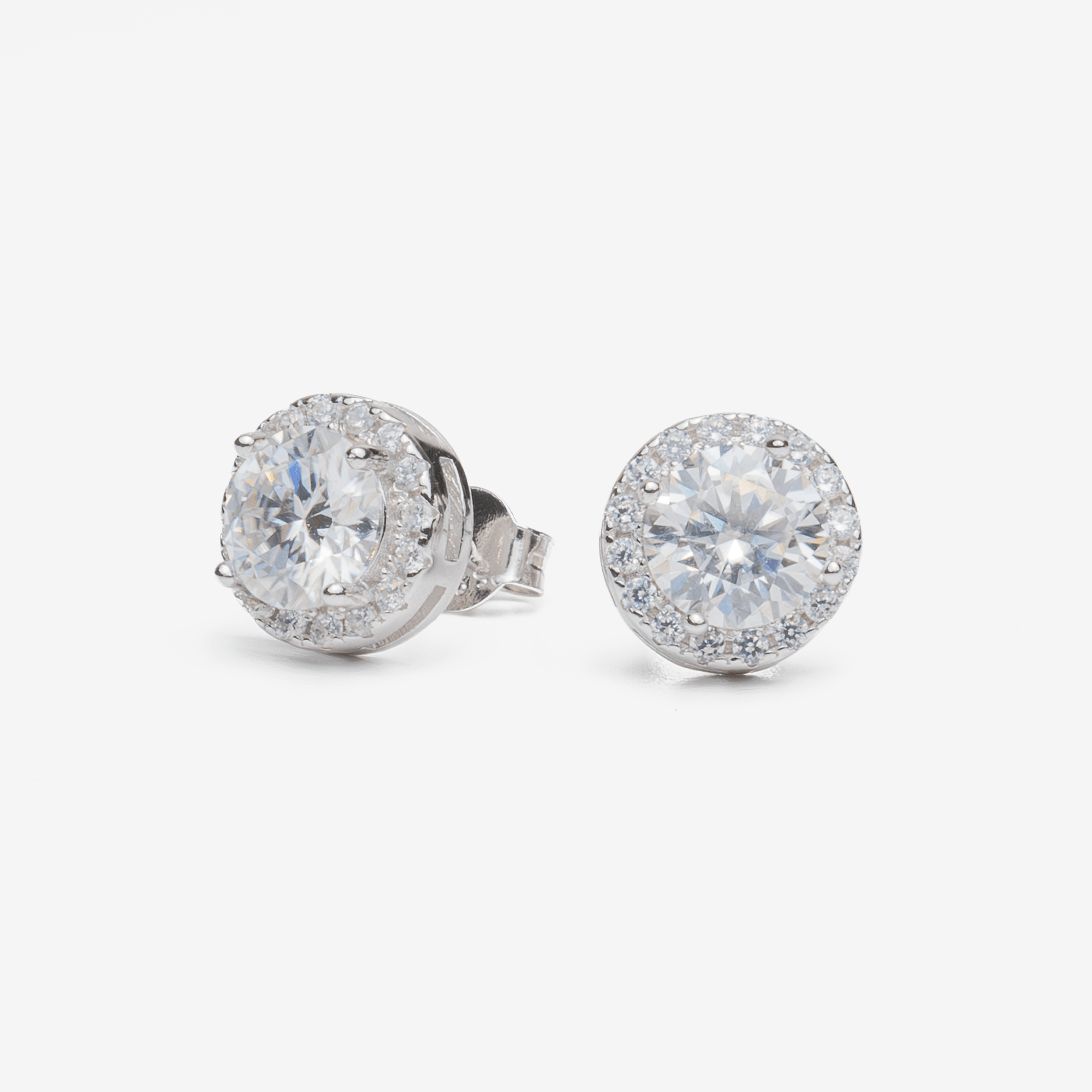 6MM Halo Moissanite Earrings