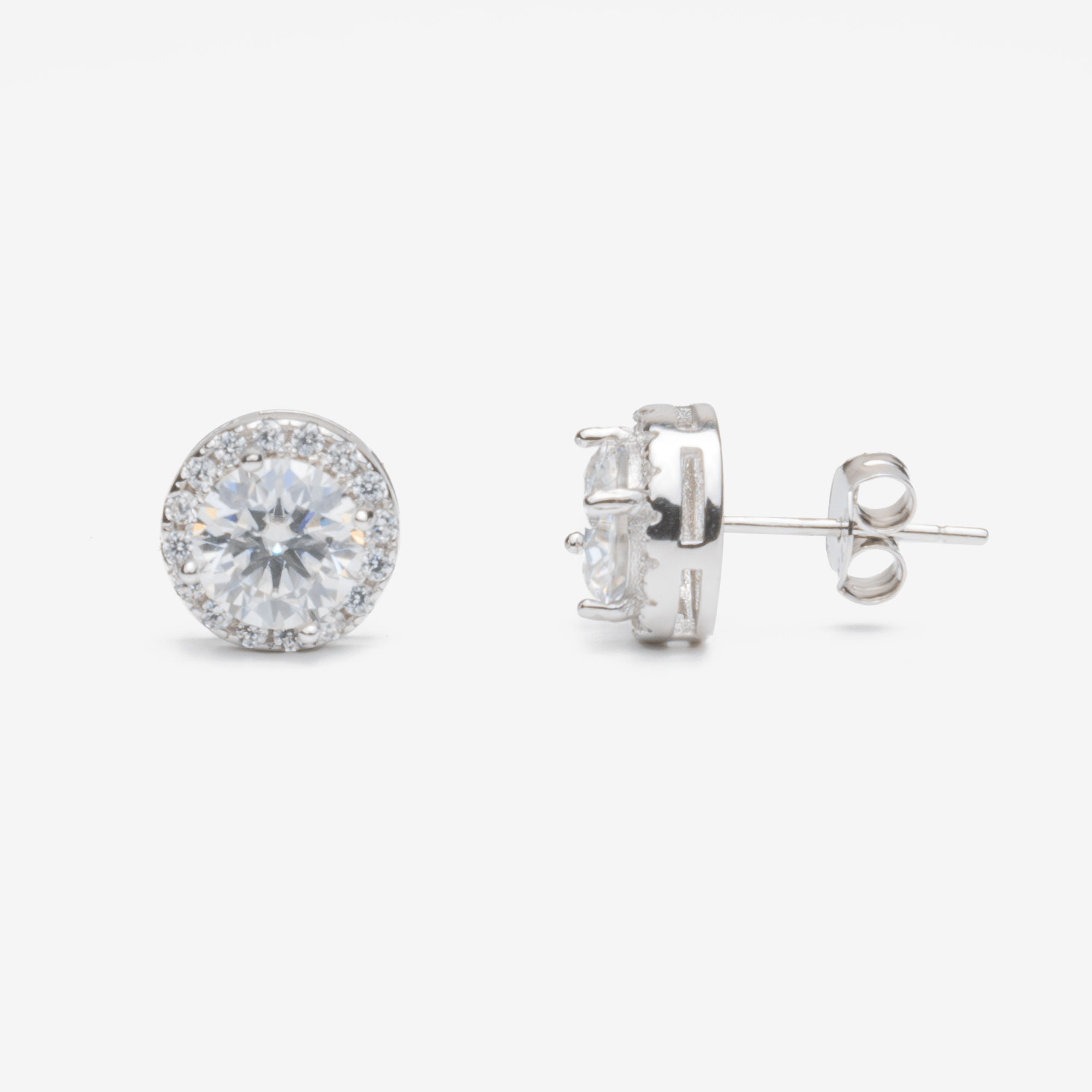 6MM Halo Moissanite Earrings