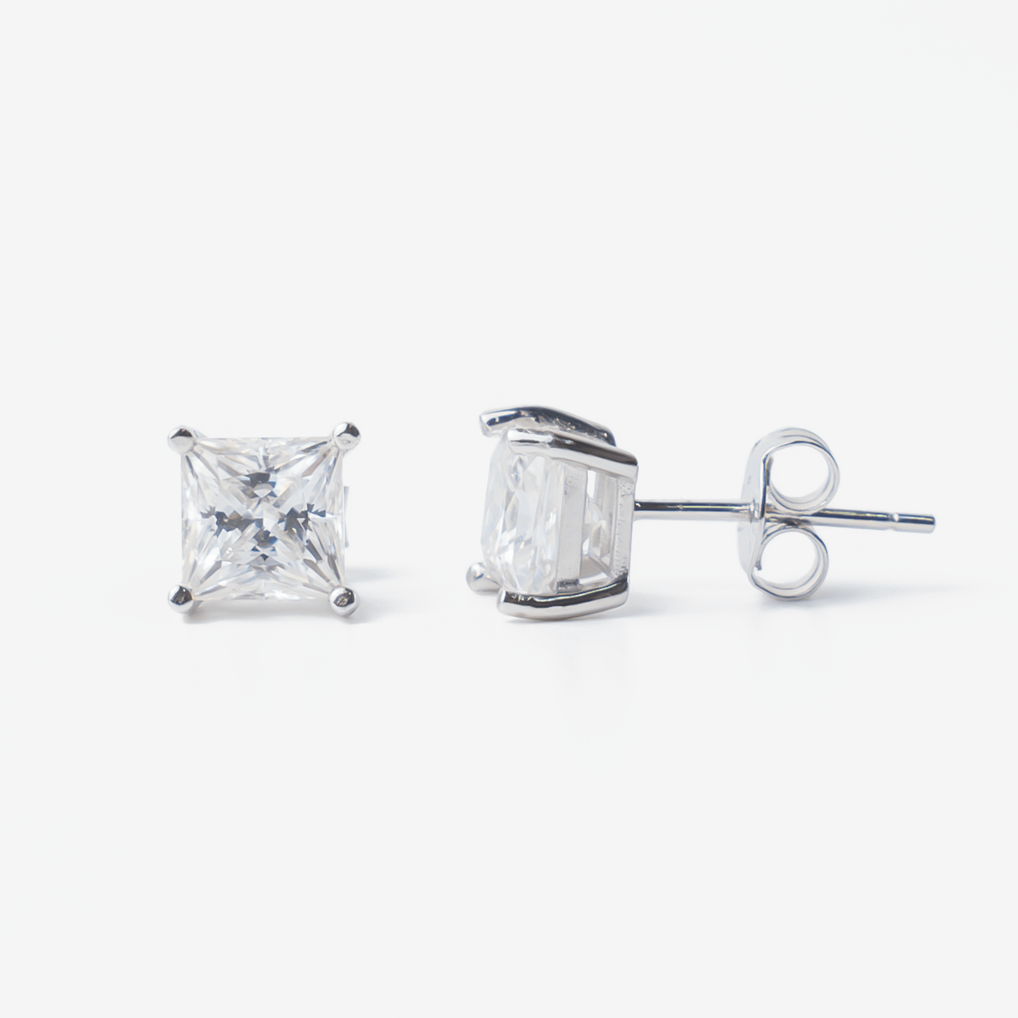 6MM Square Moissanite Earrings