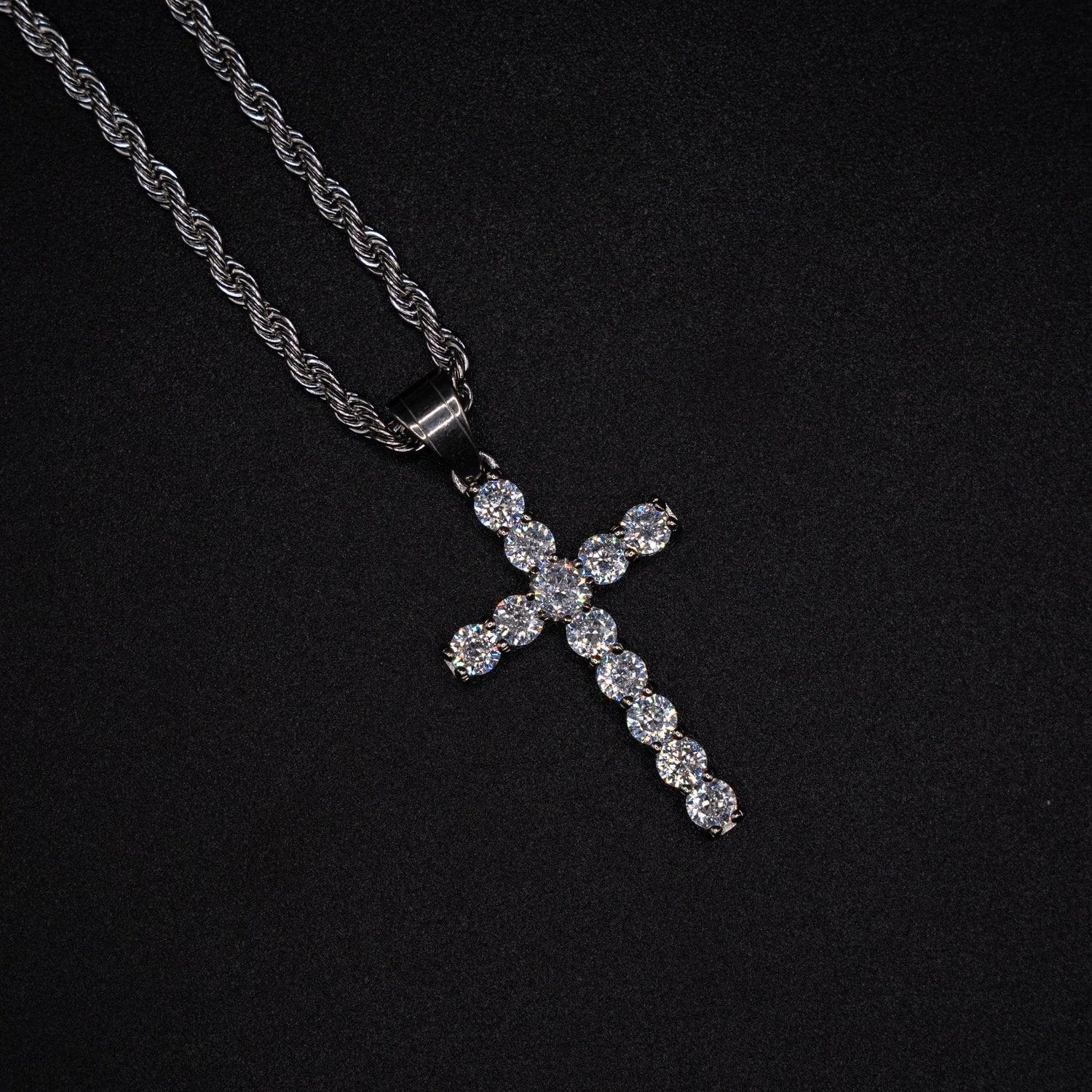 Moissanite Iced Cross Pendant