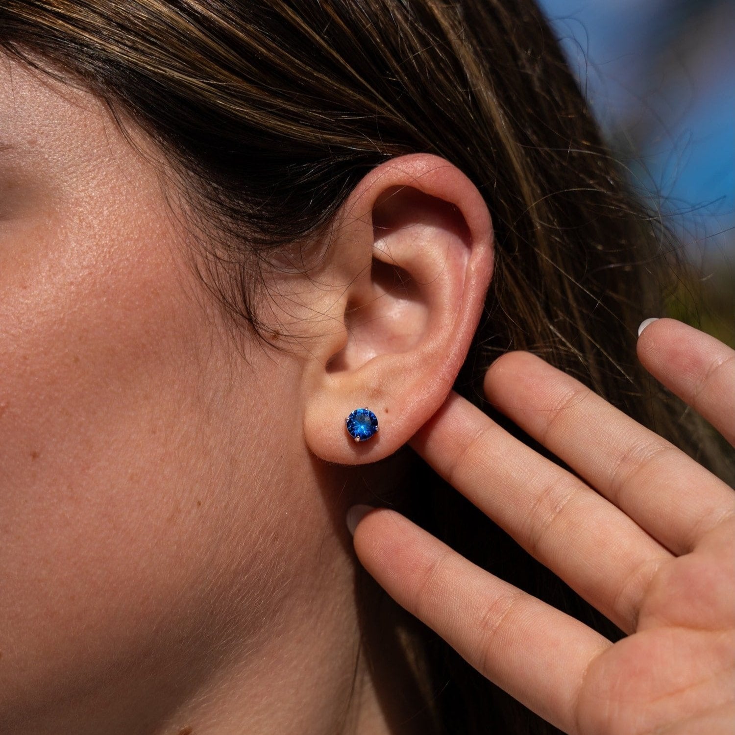 6MM Blue Tourmaline Earrings