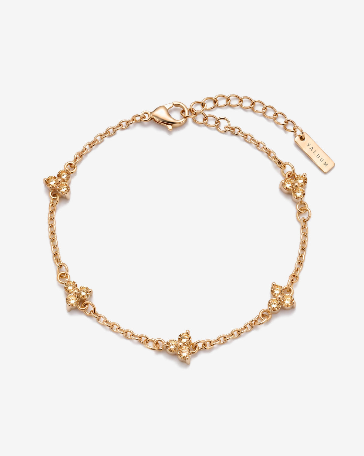 Yaluum Astra champagne moissanite gold bracelet – product view
