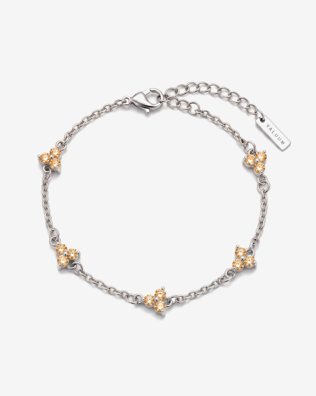 Yaluum Astra champagne moissanite silver bracelet – product view