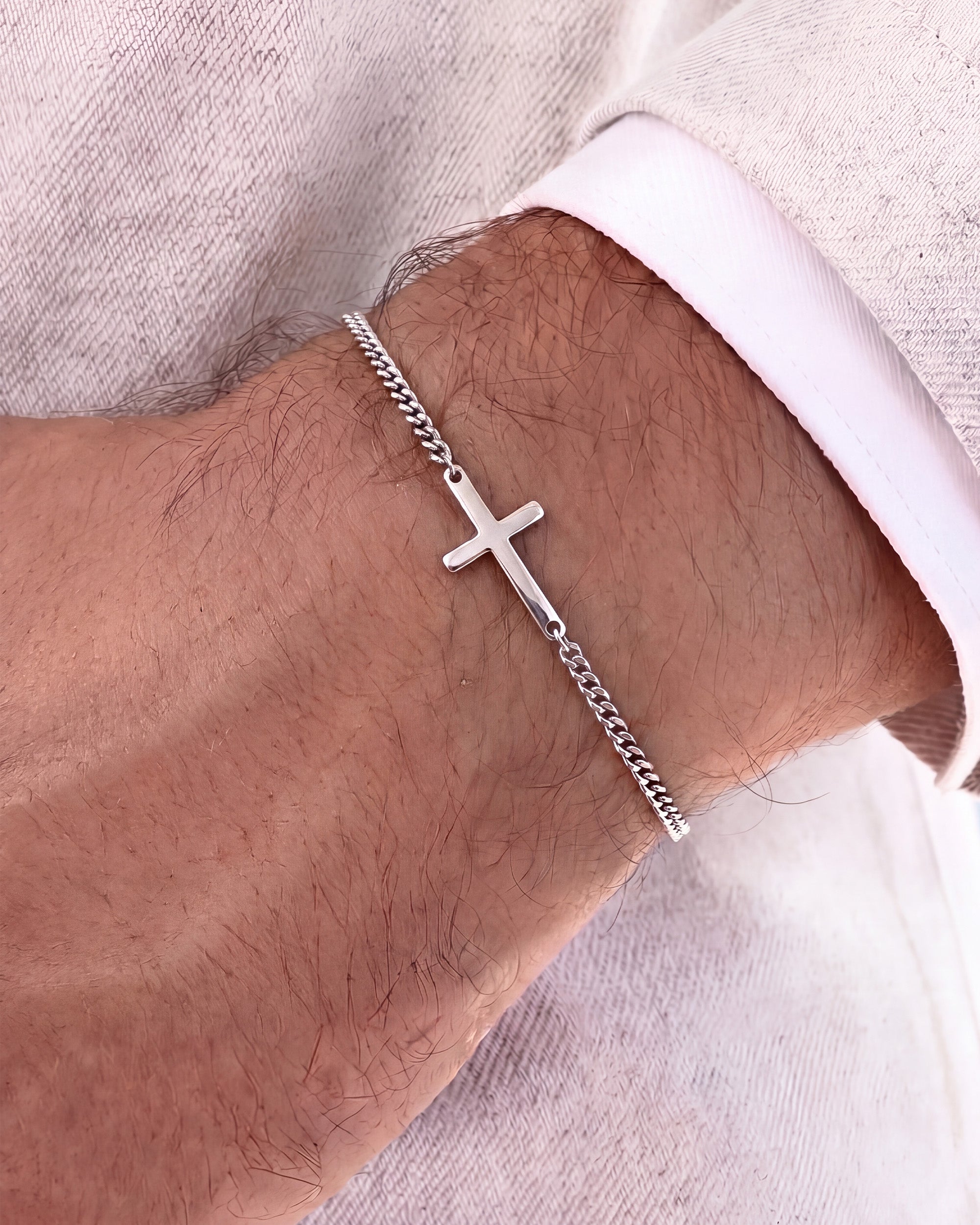 Silver Cross Bracelet