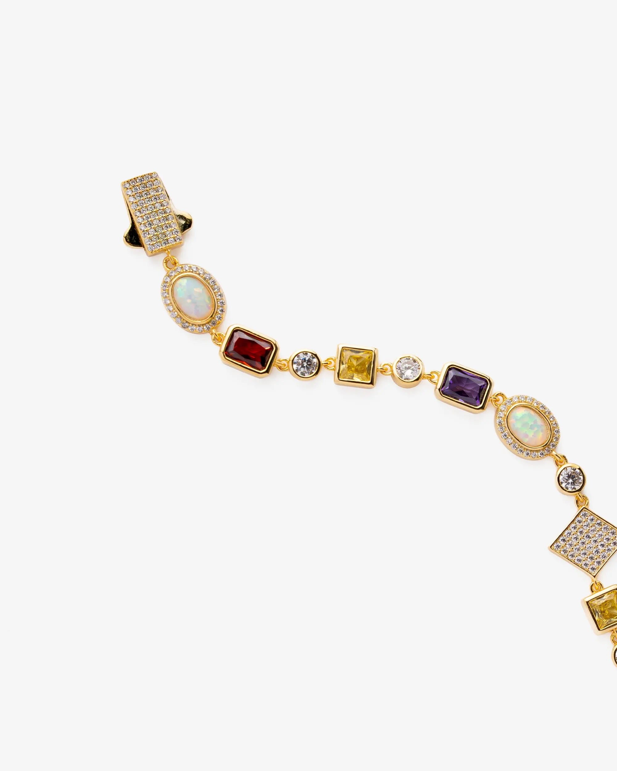 Gold Motif Gemstone Bracelet Yaluum
