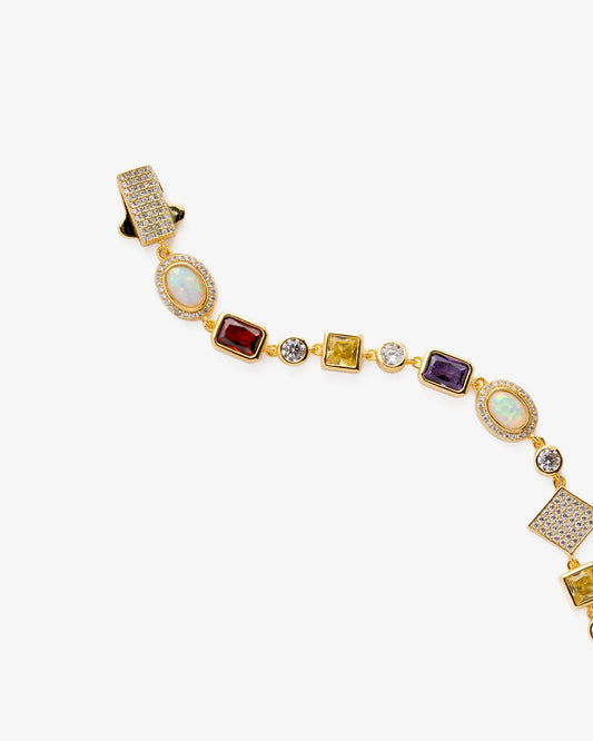 Gold Motif Gemstone Bracelet Yaluum