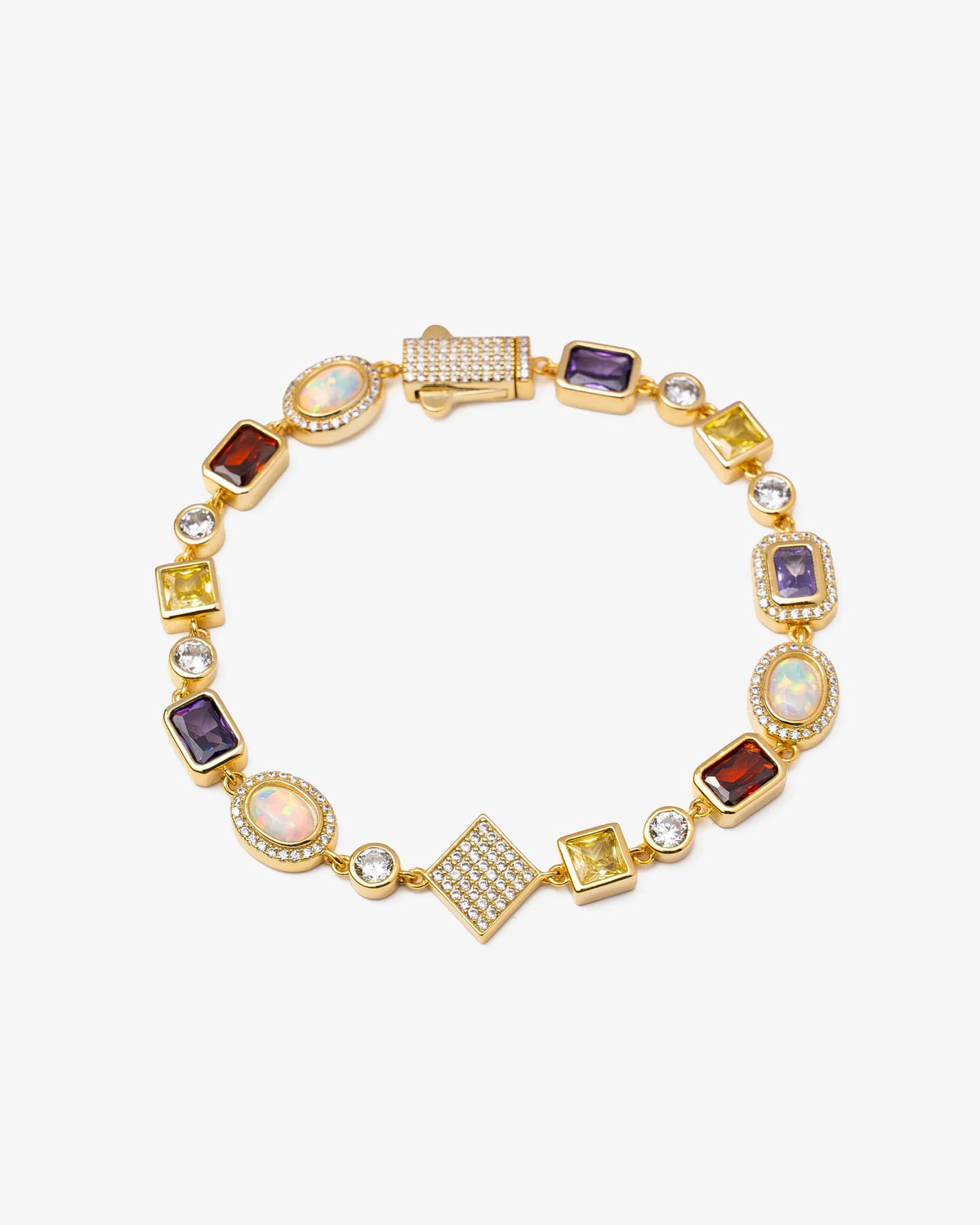 Gold Motif Gemstone Bracelet Yaluum