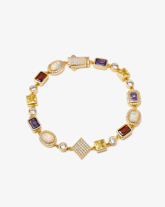 Gold Motif Gemstone Bracelet Yaluum