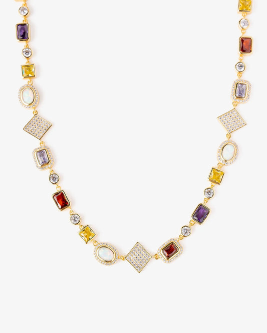 Gold Motif Gemstone Chain Yaluum