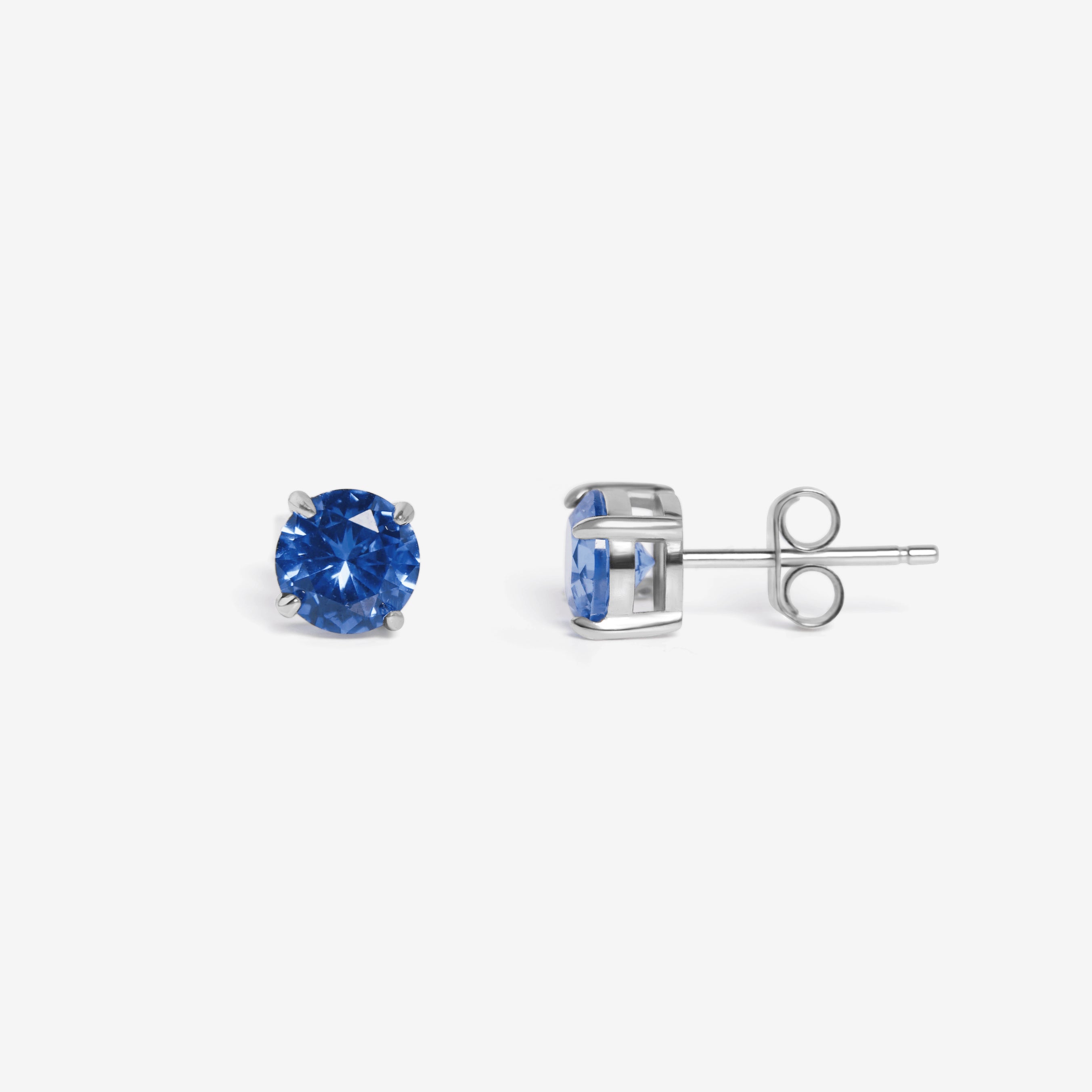 6MM Blue Tourmaline Earrings