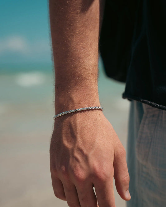 3MM Silver Rope Bracelet Yaluum